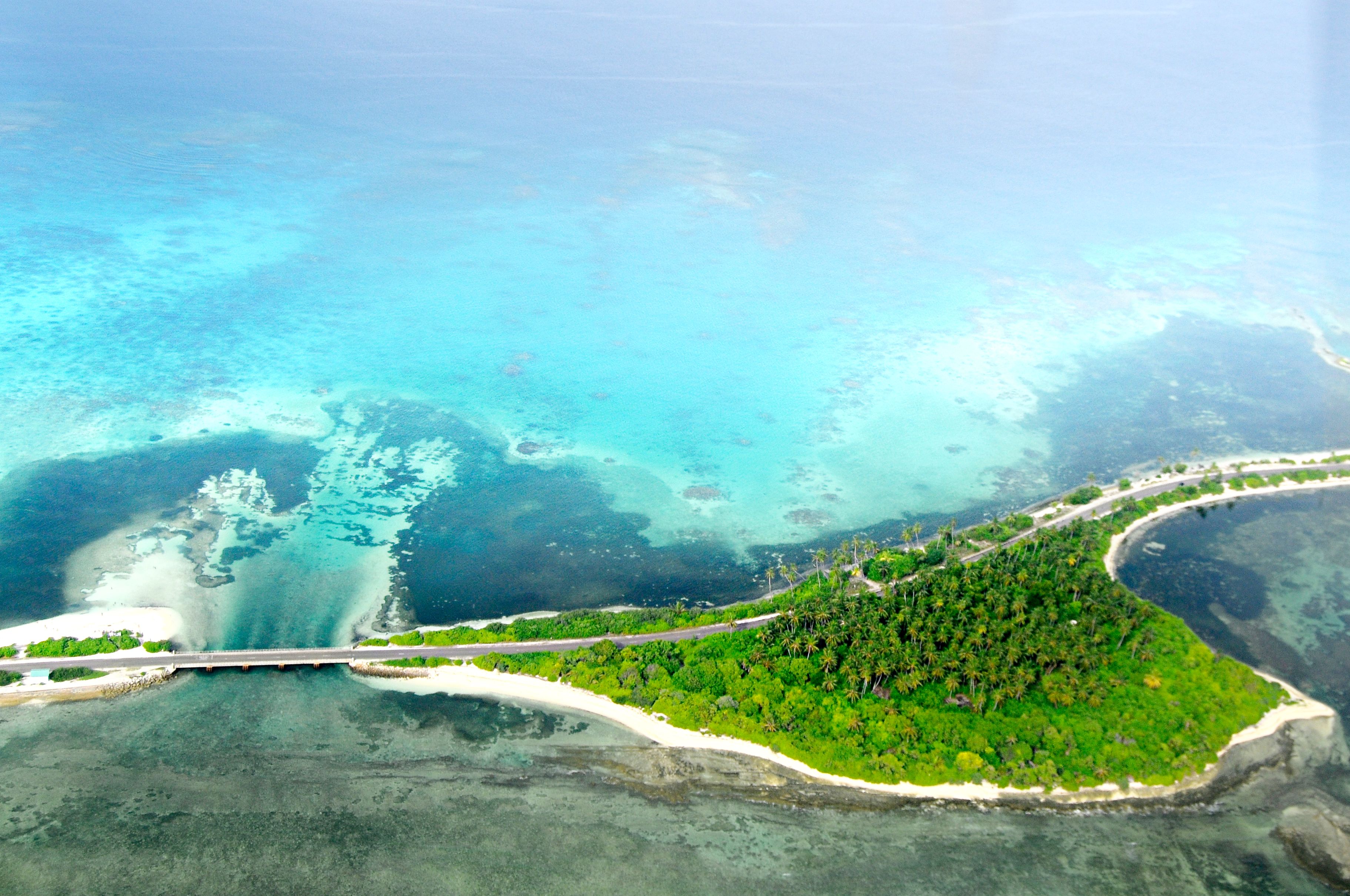 Aerial view of Addu City linked islands